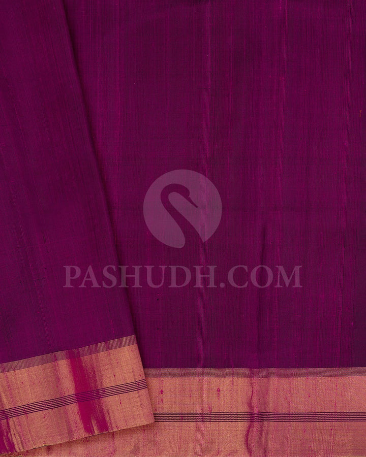 Purple Self Colored Soft Silk Saree-AC119