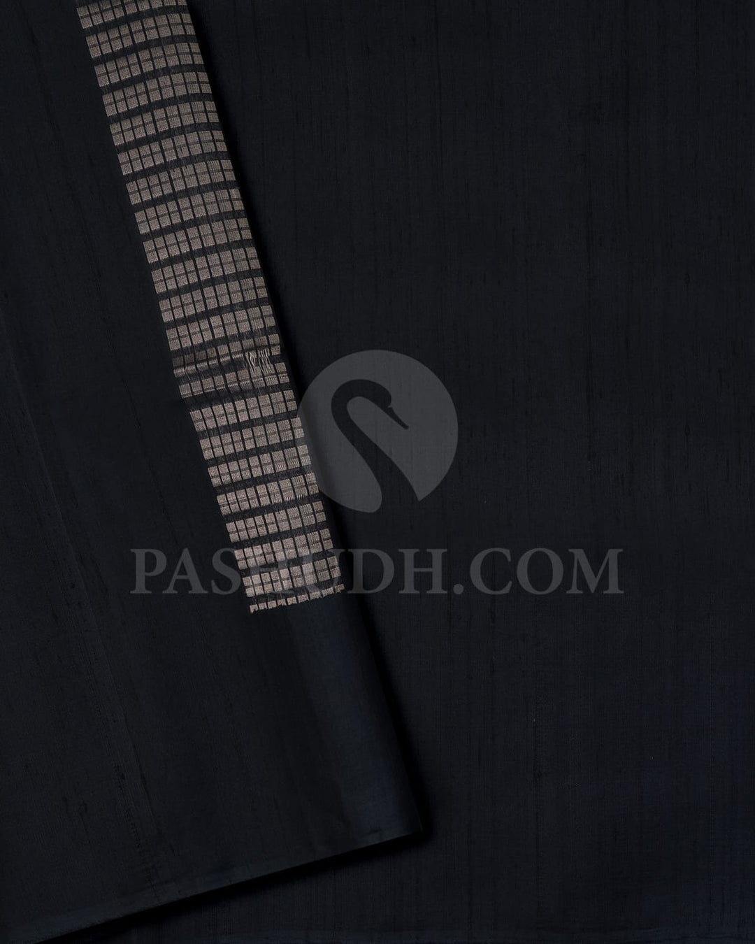 Grey And Black Horizontal Patterned Organza Soft Silk Saree-AC127