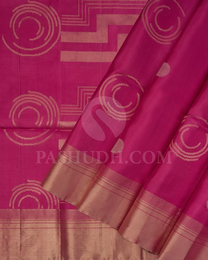 Mauve Pink Geometrical Patterned Soft Silk Saree-AC147