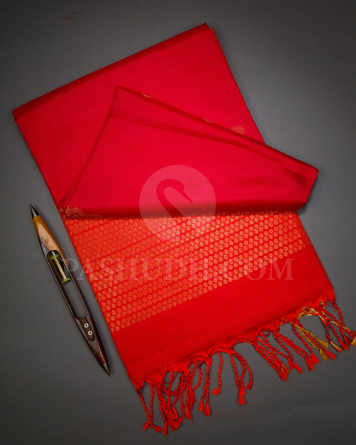 Red And Orange Soft Silk Saree-AC184