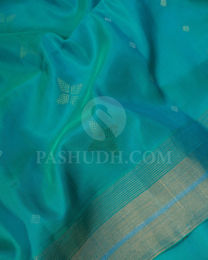 Anandha Blue And Dual Shaded Pink Soft Silk Saree-AC76