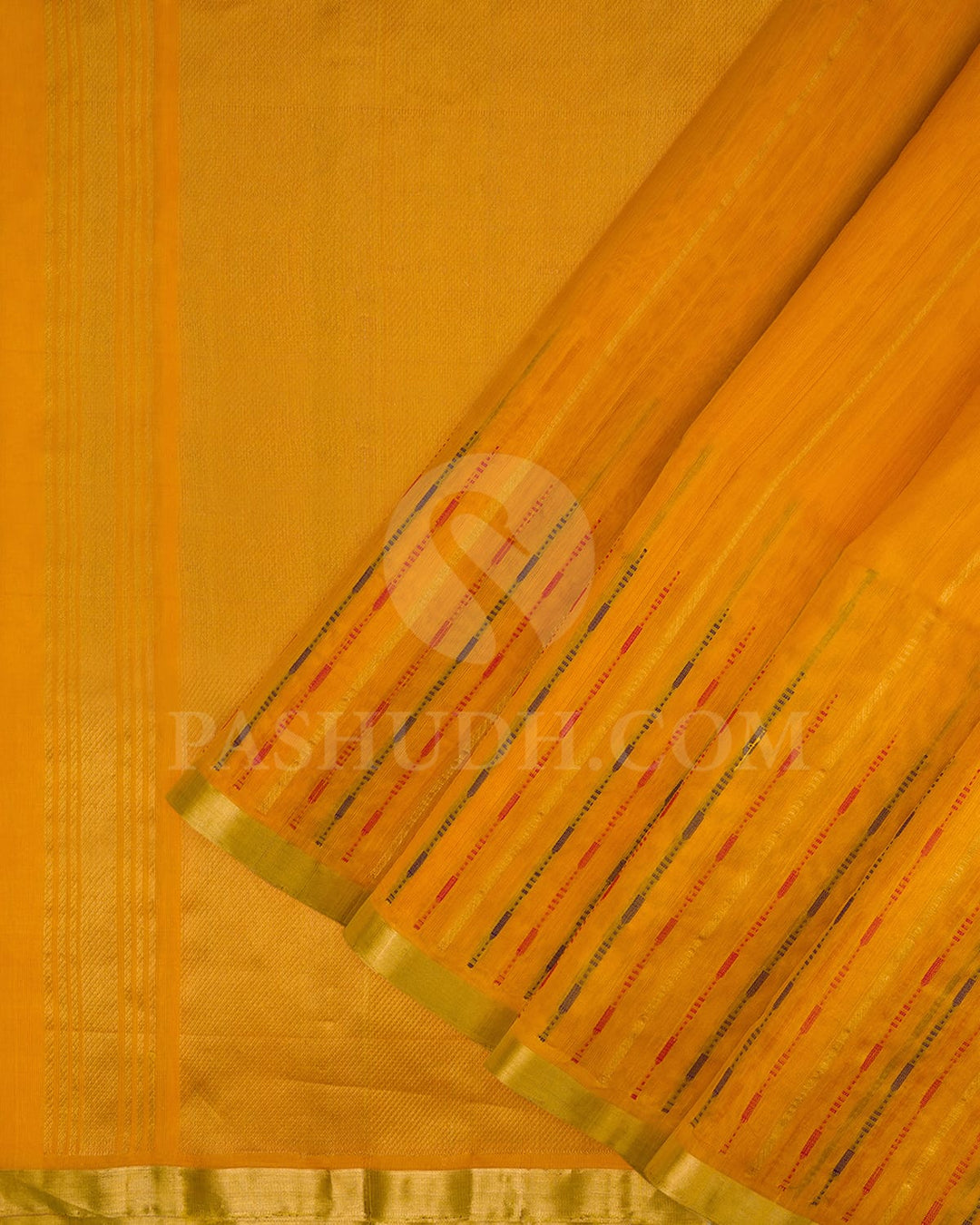 Bright Yellow Dupion Soft Silk Saree-AC144