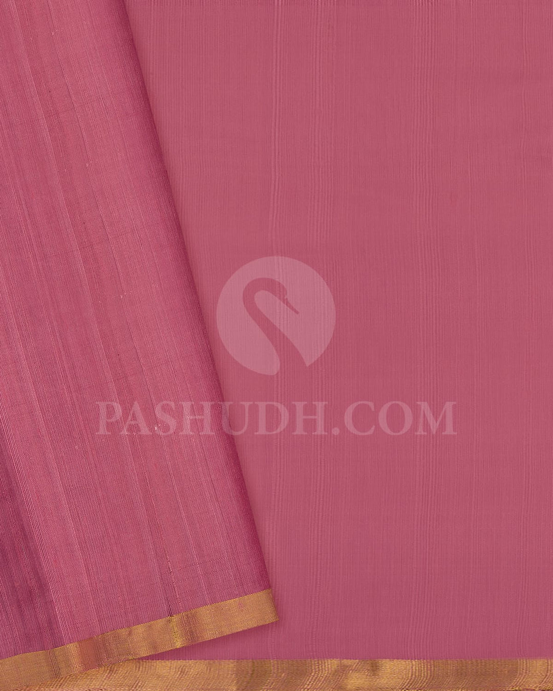 Onion Pink Dupion Soft Silk Saree-AC141