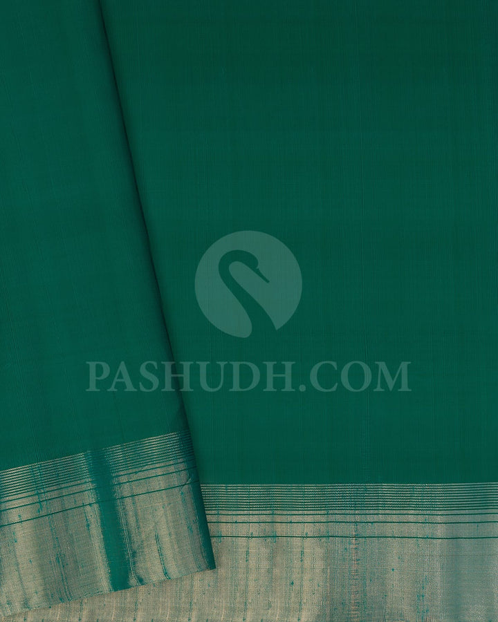 Dual Shaded Green Soft Silk Saree-AC146