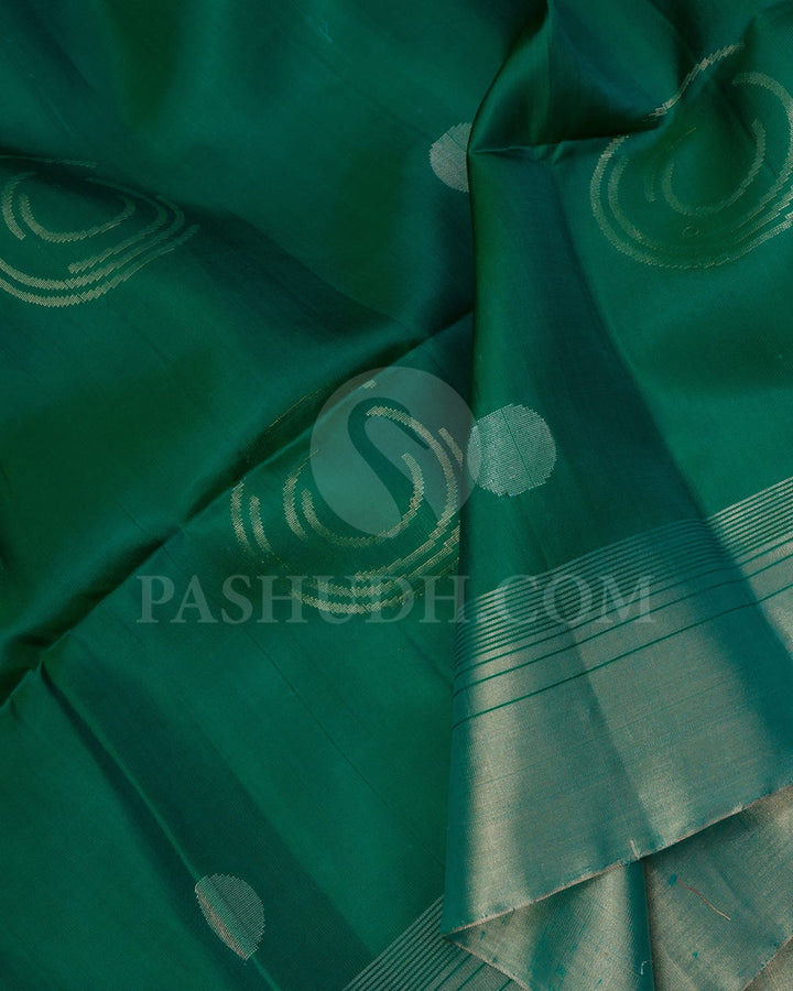 Dual Shaded Green Soft Silk Saree-AC146