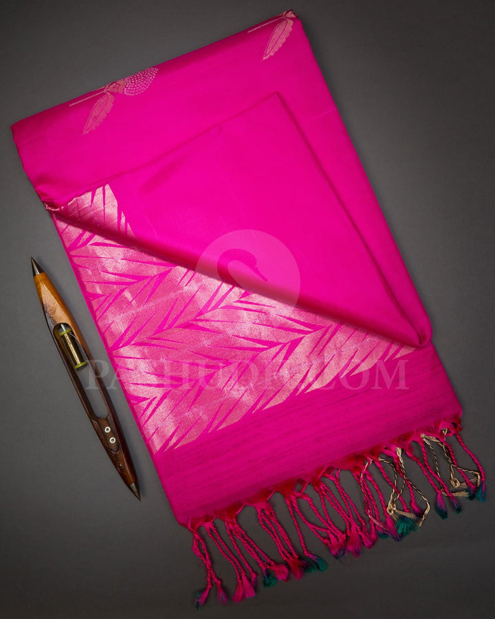 Bright Rose Self Colored Soft Silk Saree-AC117
