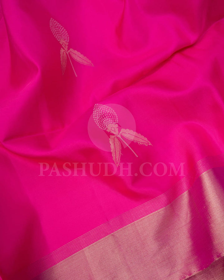 Bright Rose Self Colored Soft Silk Saree-AC117