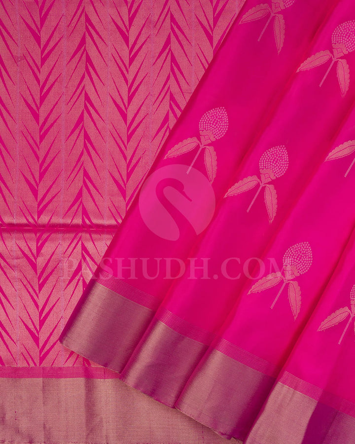 Bright Rose Self Colored Soft Silk Saree-AC117