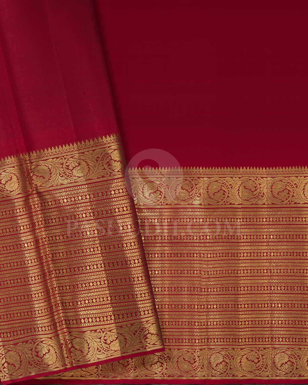 Mild Pista Green Pattu Paavadai Set With Red Border-PA11