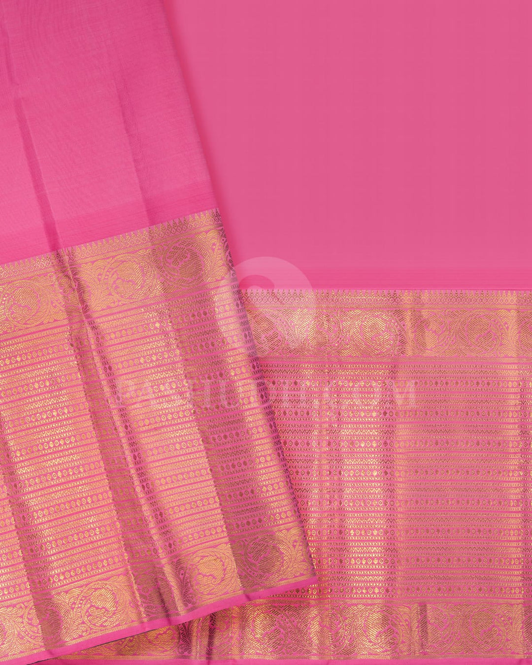 Turquoise Blue Pattu Paavadai Set With Pink Border-PA10