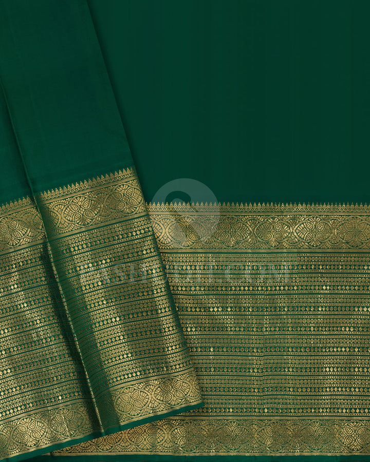 Rose Pink Pattu Paavadai Set With Bottle Green Border-PA9