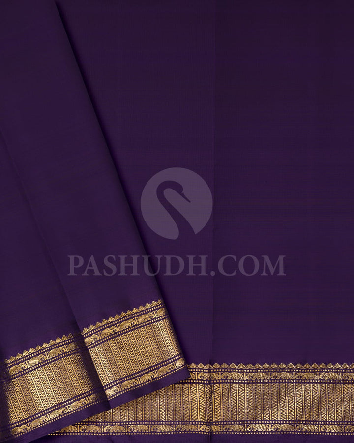 Lavender And Deep Purple Pure Zari Kanjivaram Silk Saree-SP271