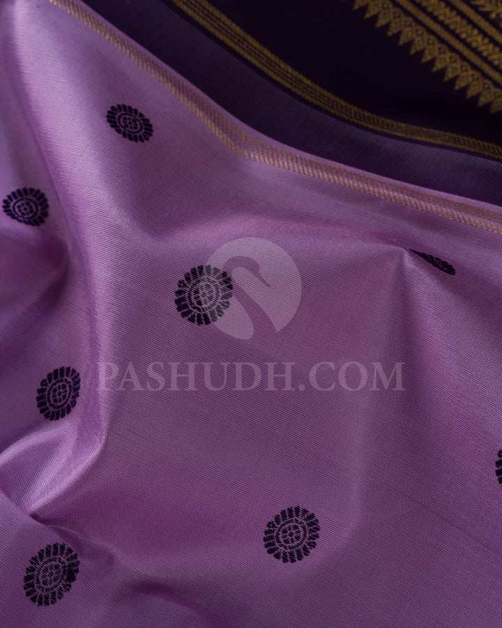 Lavender And Deep Purple Pure Zari Kanjivaram Silk Saree-SP271