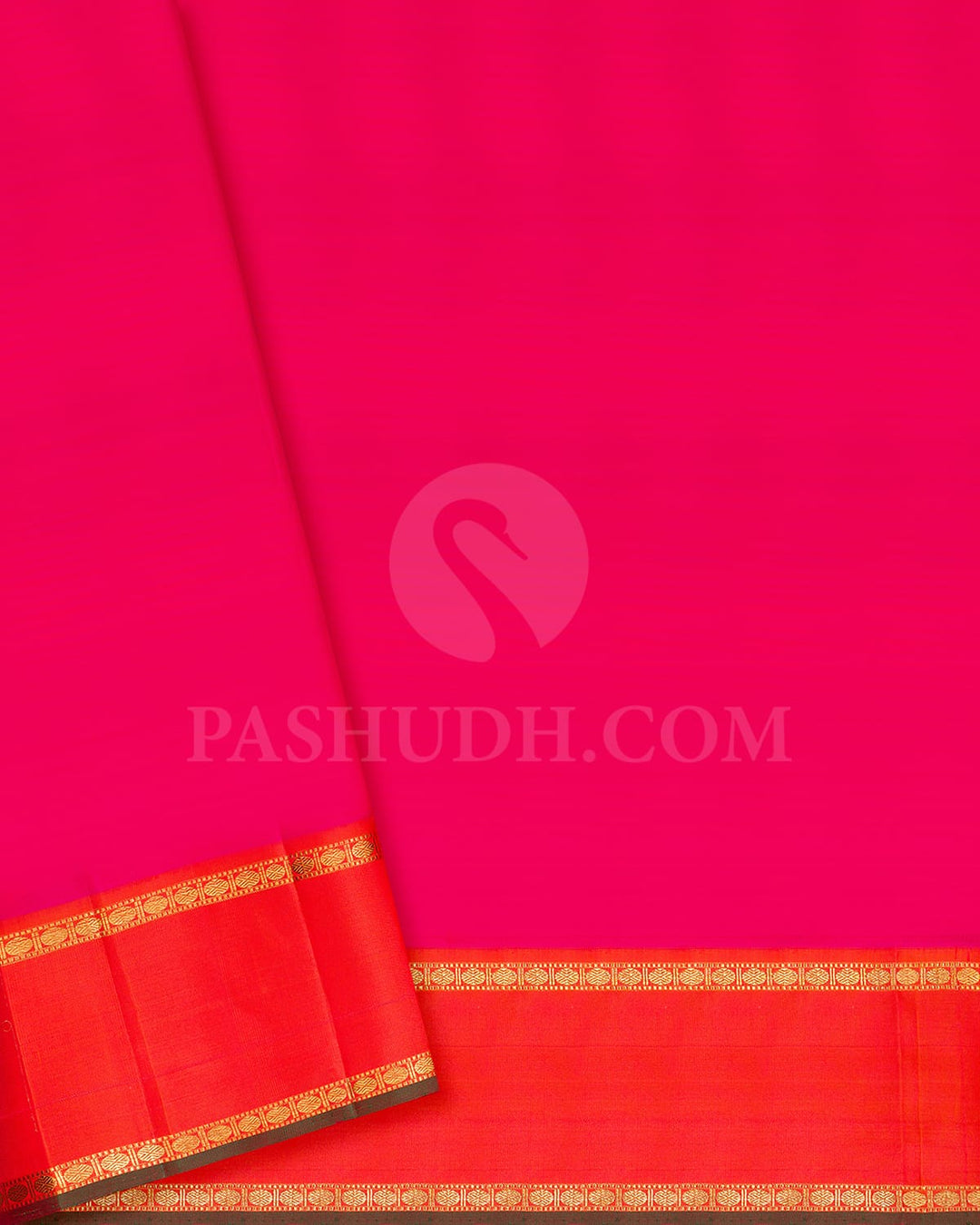 Peacock Blue With Bright Orange Pure Zari Kanjivaram Silk Saree-SP263