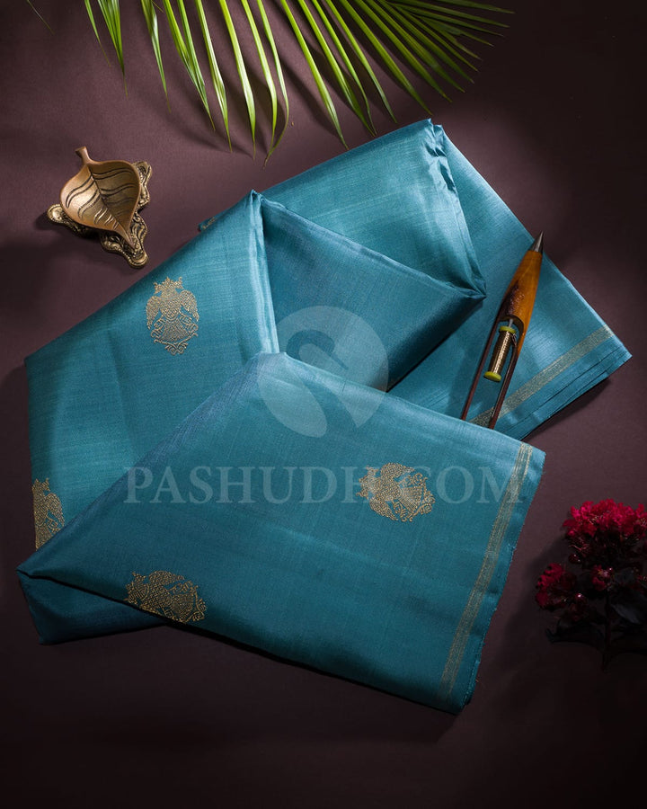 Persian Blue And Purple Pure Zari Kanjivaram Silk Saree-SP286