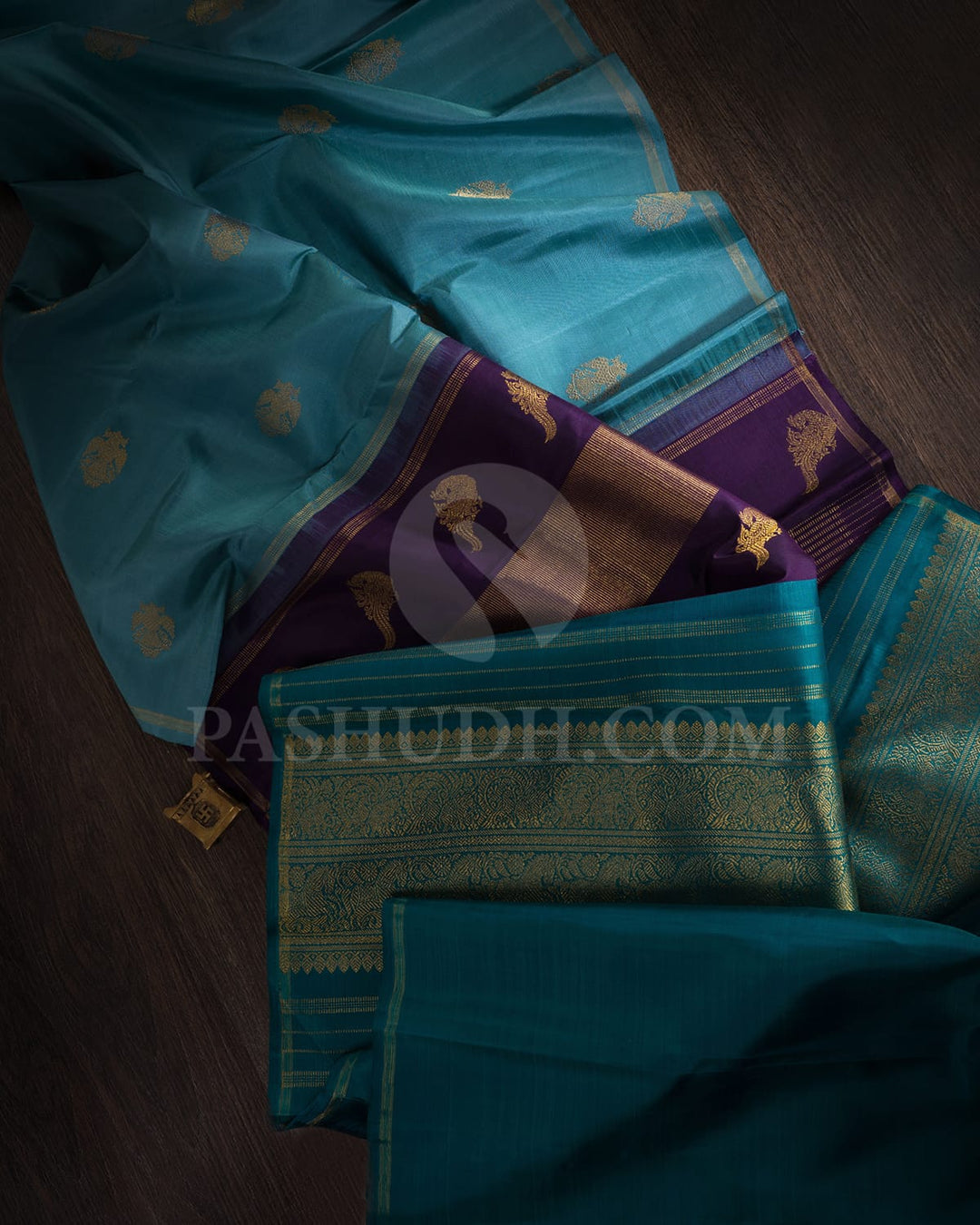 Persian Blue And Purple Pure Zari Kanjivaram Silk Saree-SP286