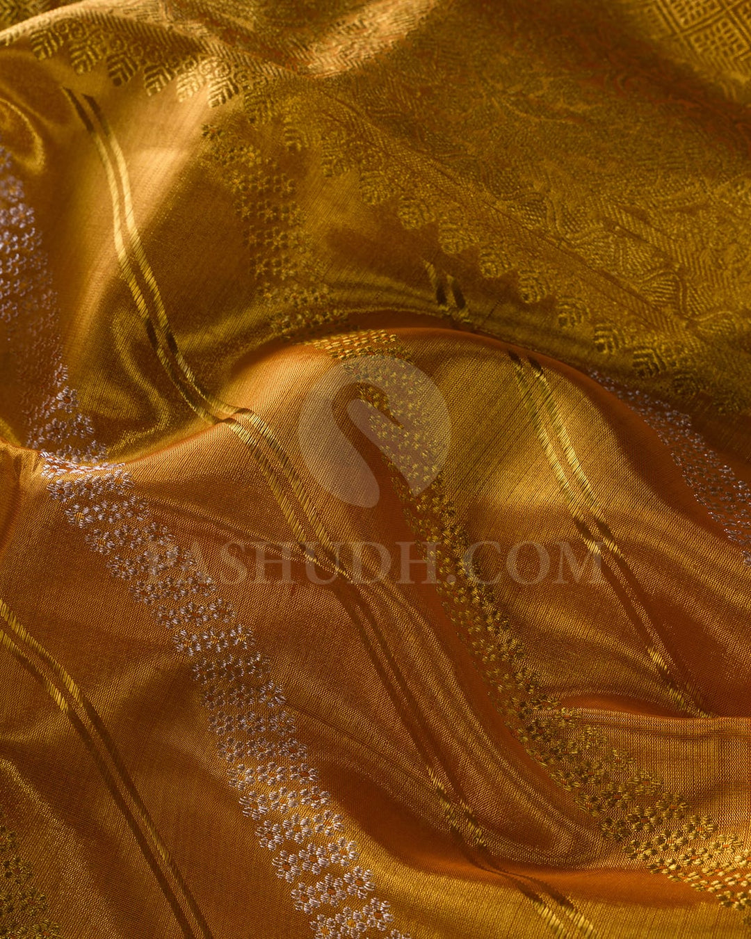 Orange Bridal Tissue Kanjivaram Silk Saree-SP240