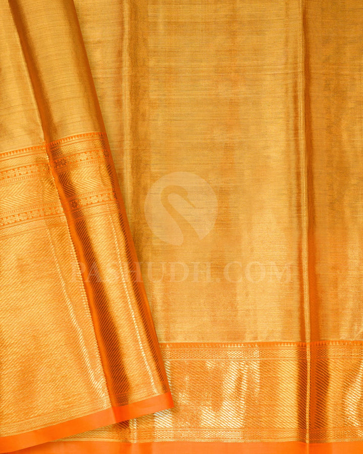 Orange Bridal Tissue Kanjivaram Silk Saree-SP240