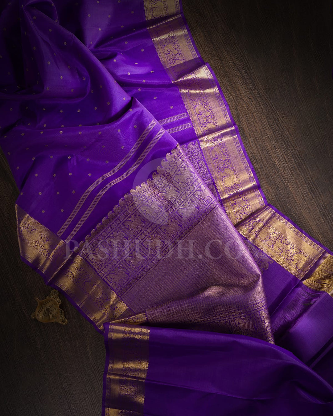Deep Lavender Pure Zari Kanjivaram Silk Saree-SP250