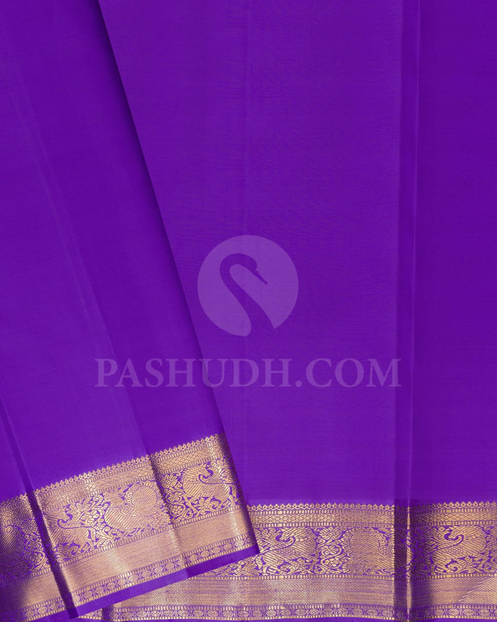 Deep Lavender Pure Zari Kanjivaram Silk Saree-SP250