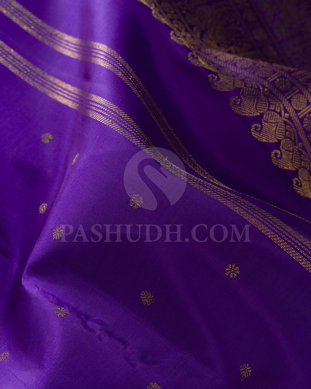 Deep Lavender Pure Zari Kanjivaram Silk Saree-SP250