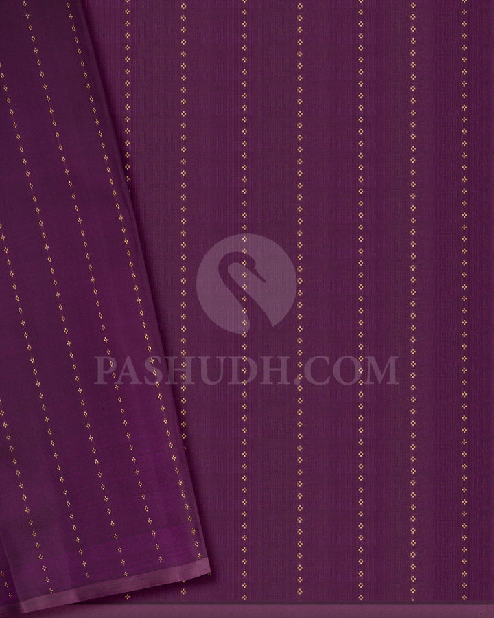 Thulian Pink And Purple Traditional Borderless Pure Zari Kanjivaram Silk Saree-SP241