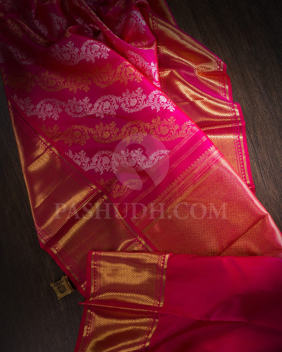 Bright Rani Pink Bridal Kanjivaram Silk Saree-SP245