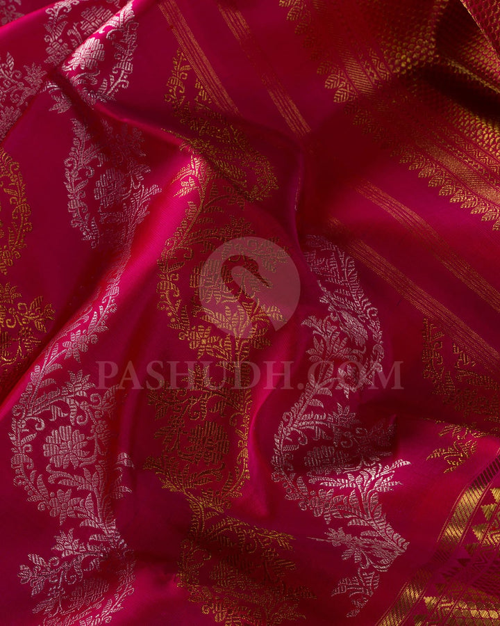 Bright Rani Pink Bridal Kanjivaram Silk Saree-SP245