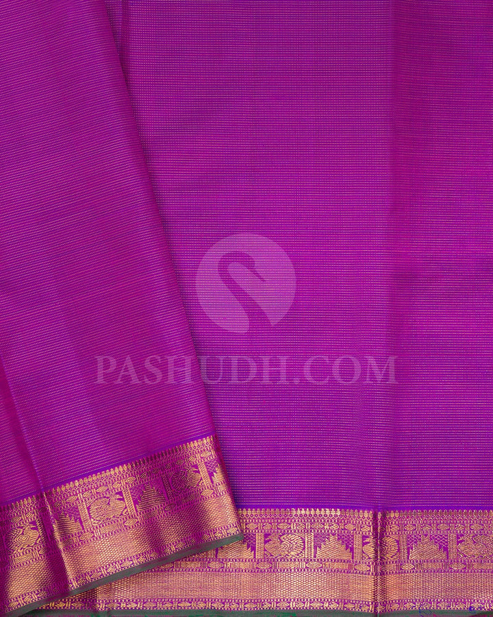 Dual Shaded Lavender Pure Zari Kanjivaram Silk Saree-SP275