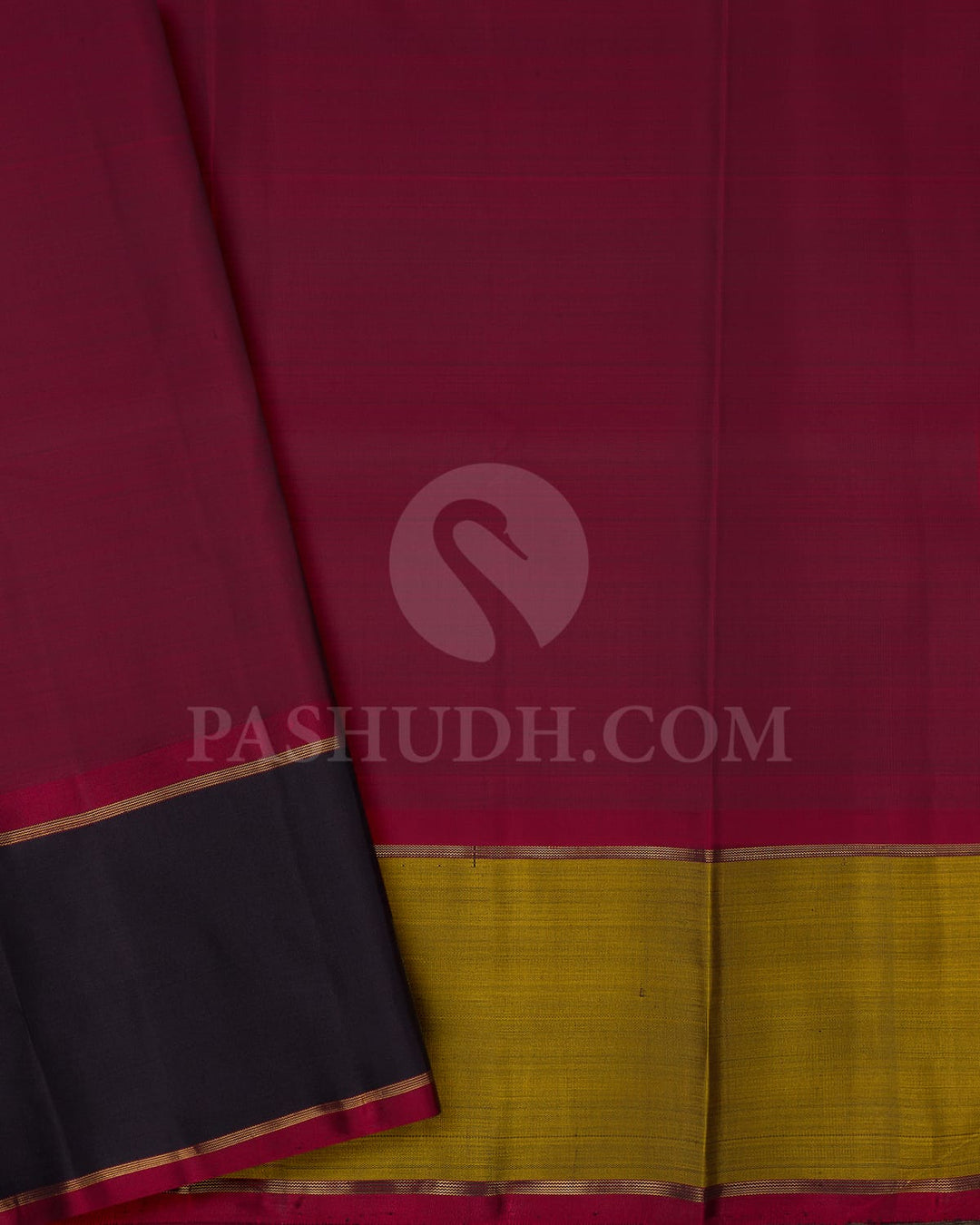 Deep Cobalt Blue With Maroon And Black Pure Zari Kanjivaram Silk Saree-SP252