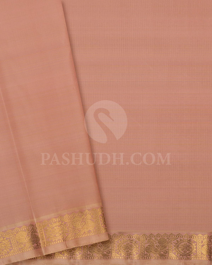 Beige Pure Zari Kanjivaram Silk Saree-SP255