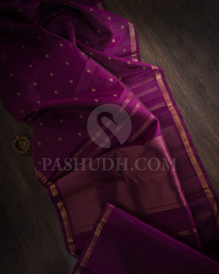 Purple Pure Zari Kanjivaram Silk Saree-SP285
