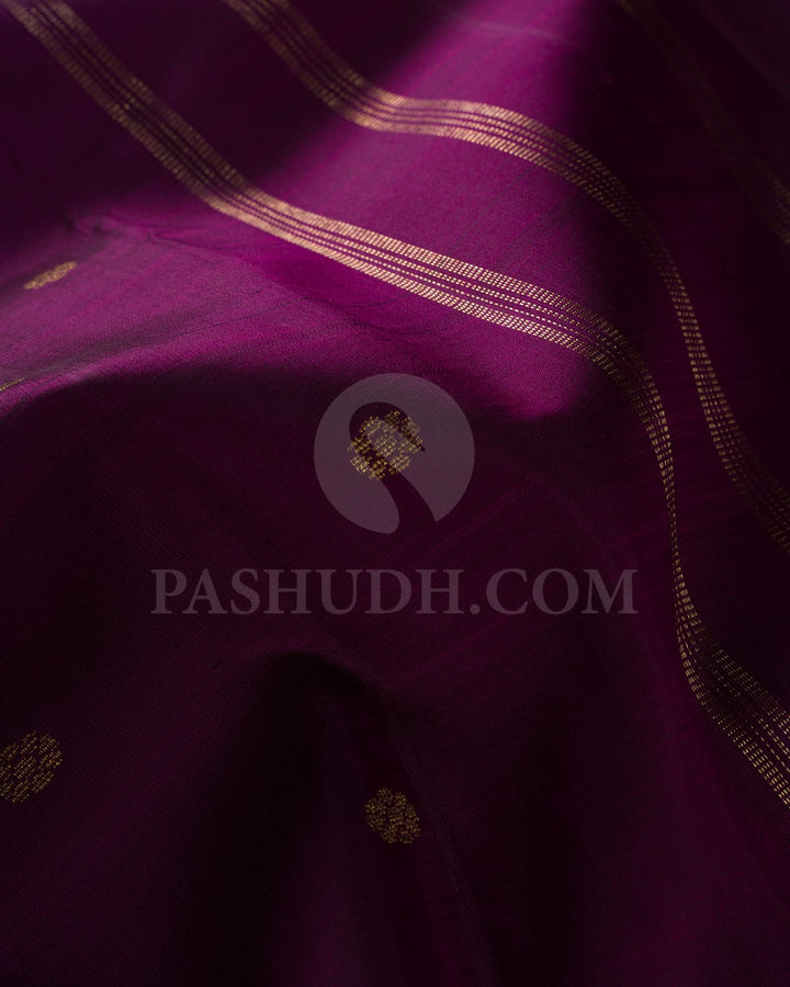 Purple Pure Zari Kanjivaram Silk Saree-SP285
