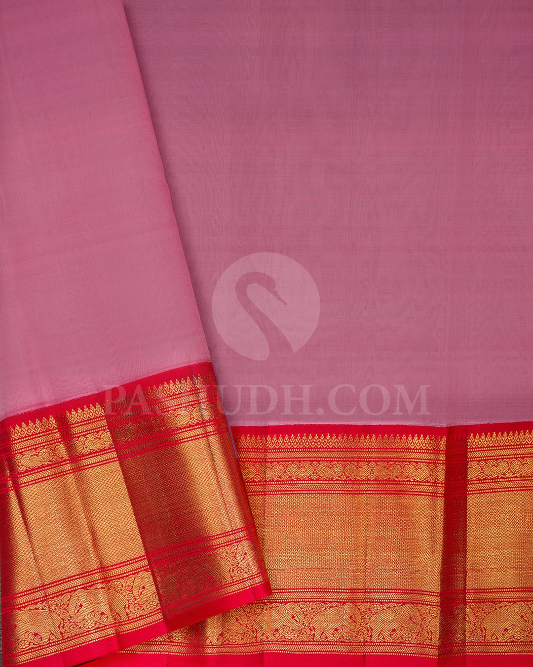 Baby Pink With Red Organza Kanjivaram Silk Saree-SP246