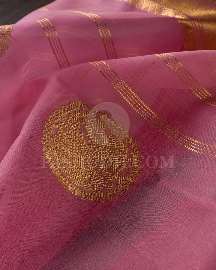 Baby Pink With Red Organza Kanjivaram Silk Saree-SP246