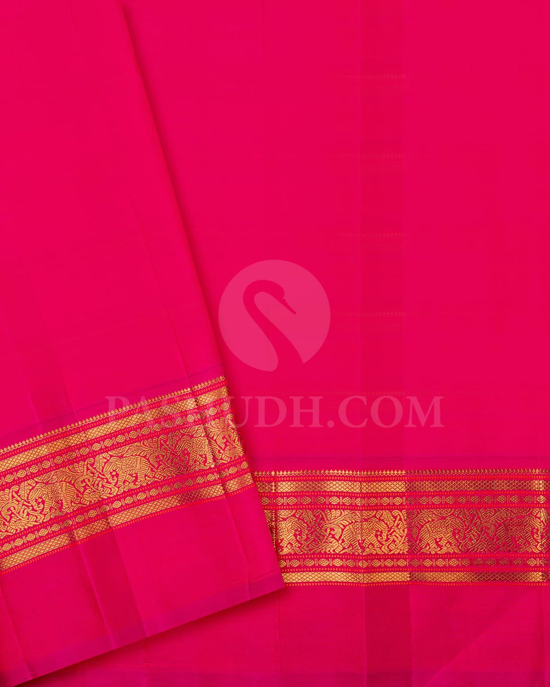 Black With Rani Pink Pure Zari Kanjivaram Silk Saree-SP278