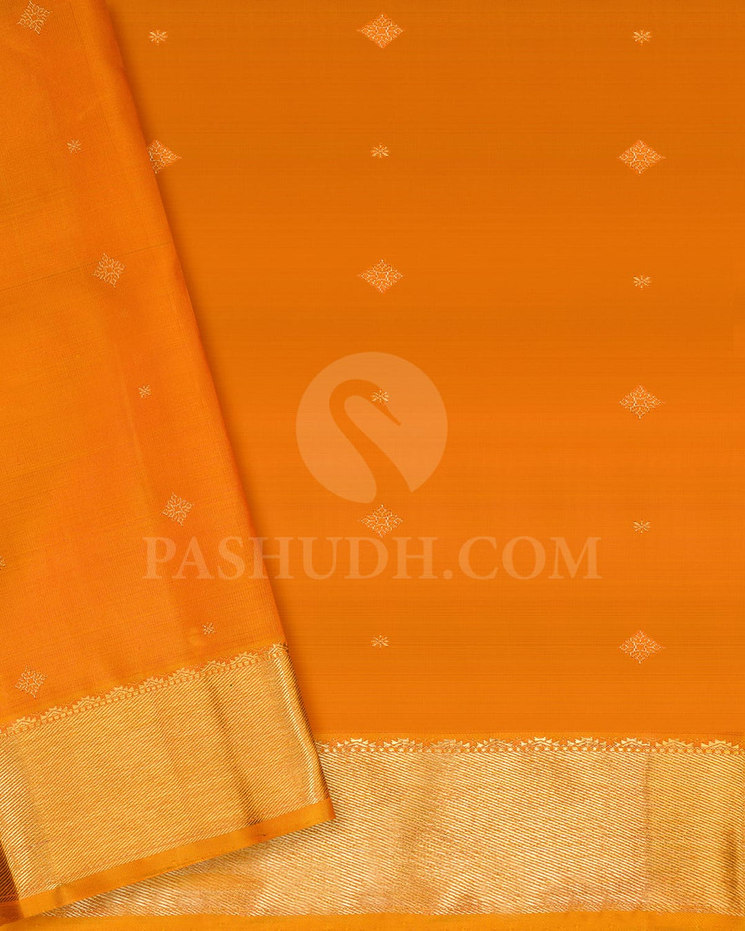 Mustard Pure Zari Kanjivaram Silk Saree-SP251