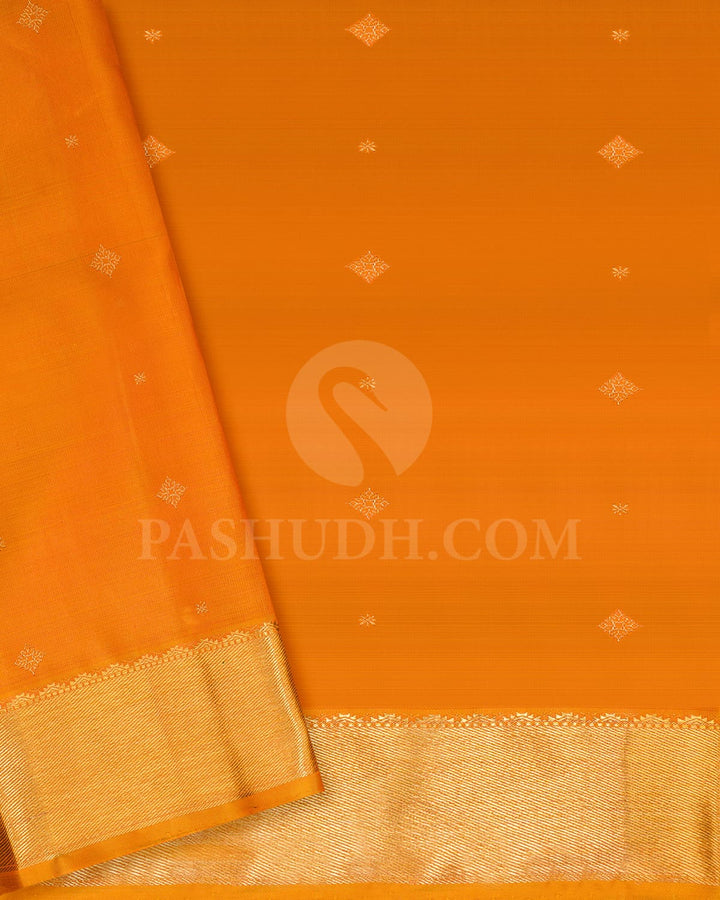 Mustard Pure Zari Kanjivaram Silk Saree-SP251
