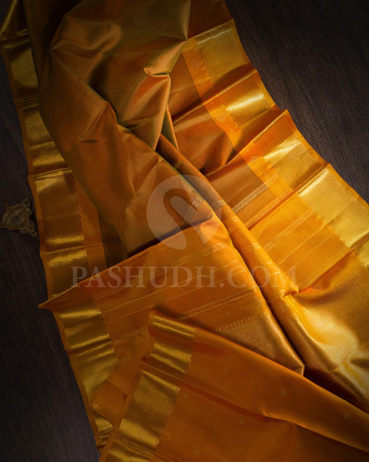 Mustard Pure Zari Kanjivaram Silk Saree-SP251