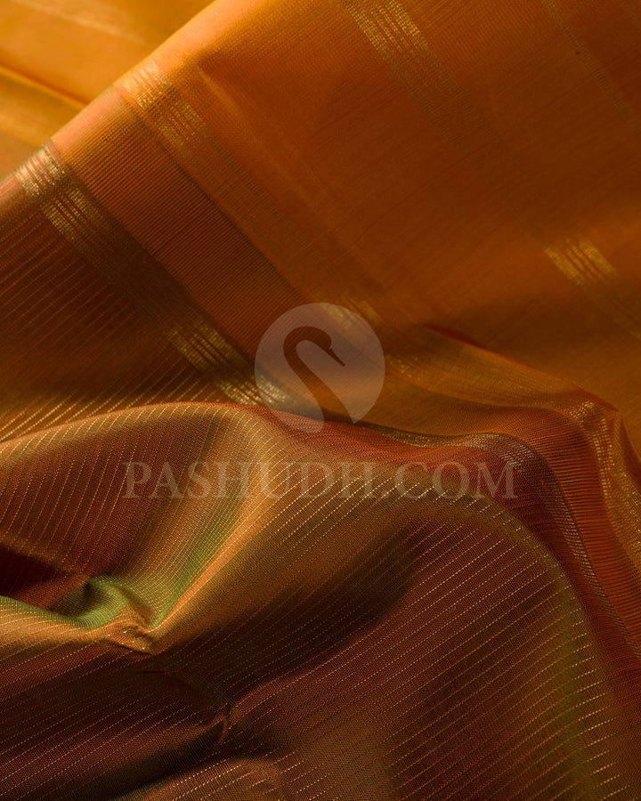 Mustard Pure Zari Kanjivaram Silk Saree-SP251