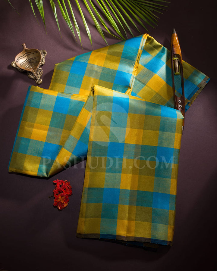 Multicolor With Purple Borderless Traditional Pure Zari Kanjivaram Silk Saree-SP284