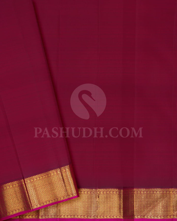 Dual Shaded Maroon Pure Zari Kanjivaram Silk Saree-SP274