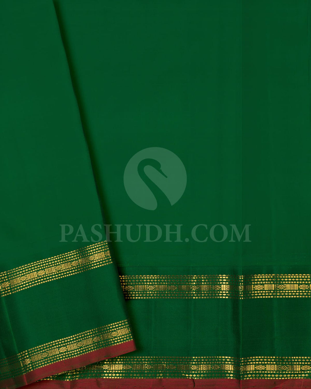 Rexona Green With Forest Green Pure Zari Kanjivaram Silk Saree-SP283