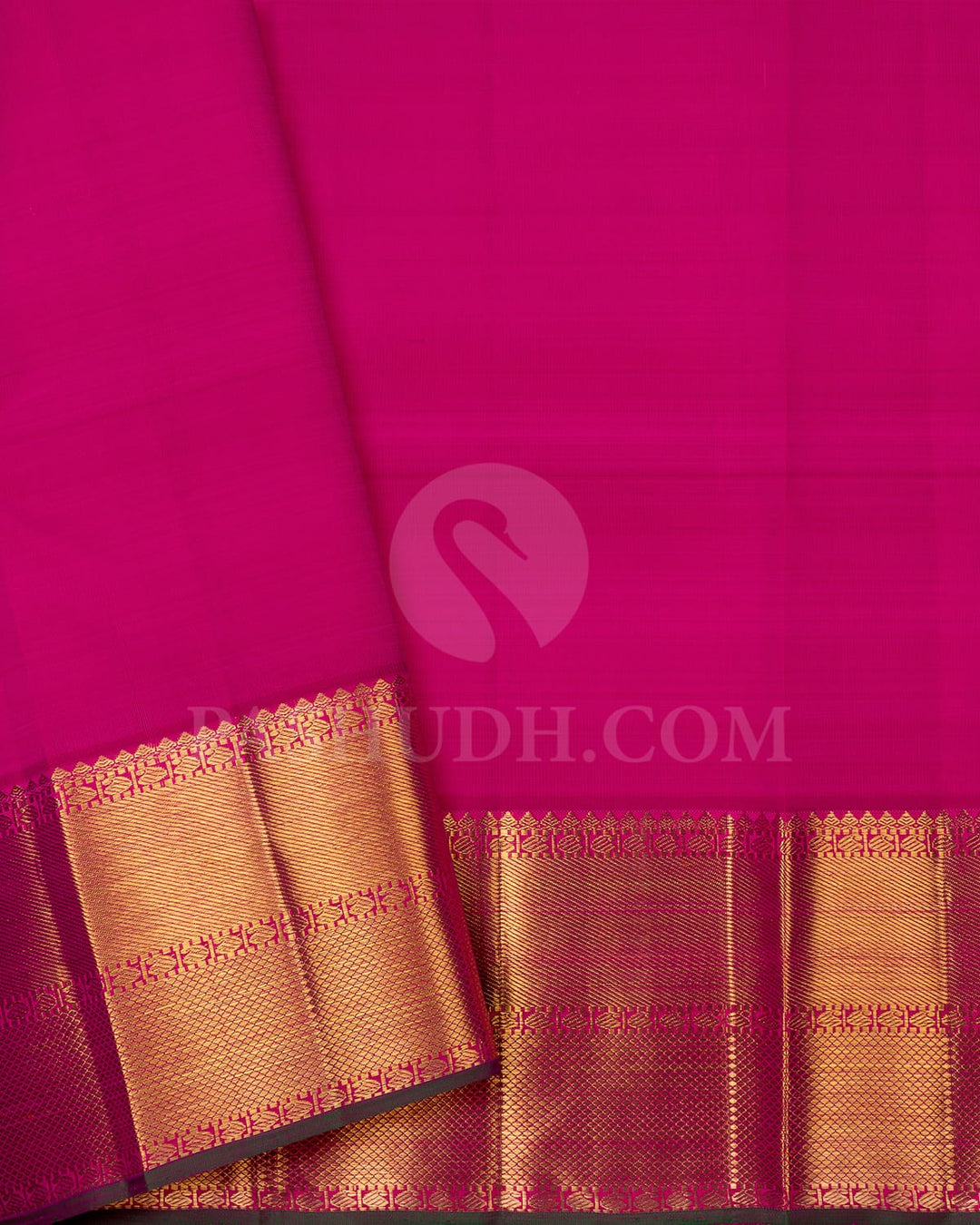 Violet And Raspberry Pink Pure Zari Kanjivaram Silk Saree-SP276