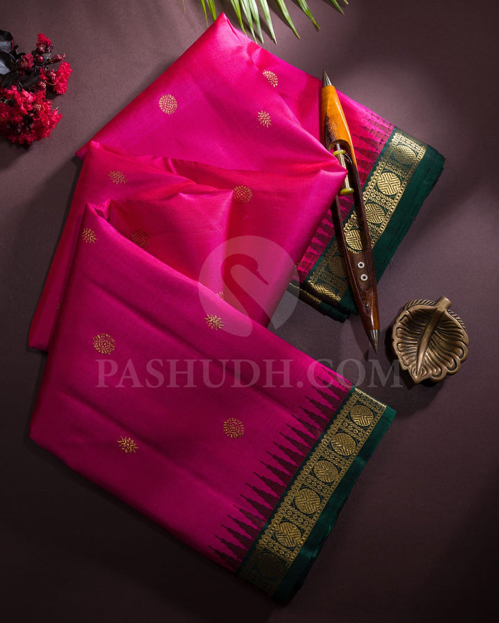 Rani Pink Kanjivaram Silk Saree-SP282