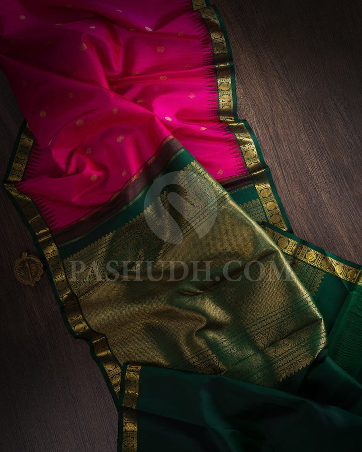 Rani Pink Kanjivaram Silk Saree-SP282