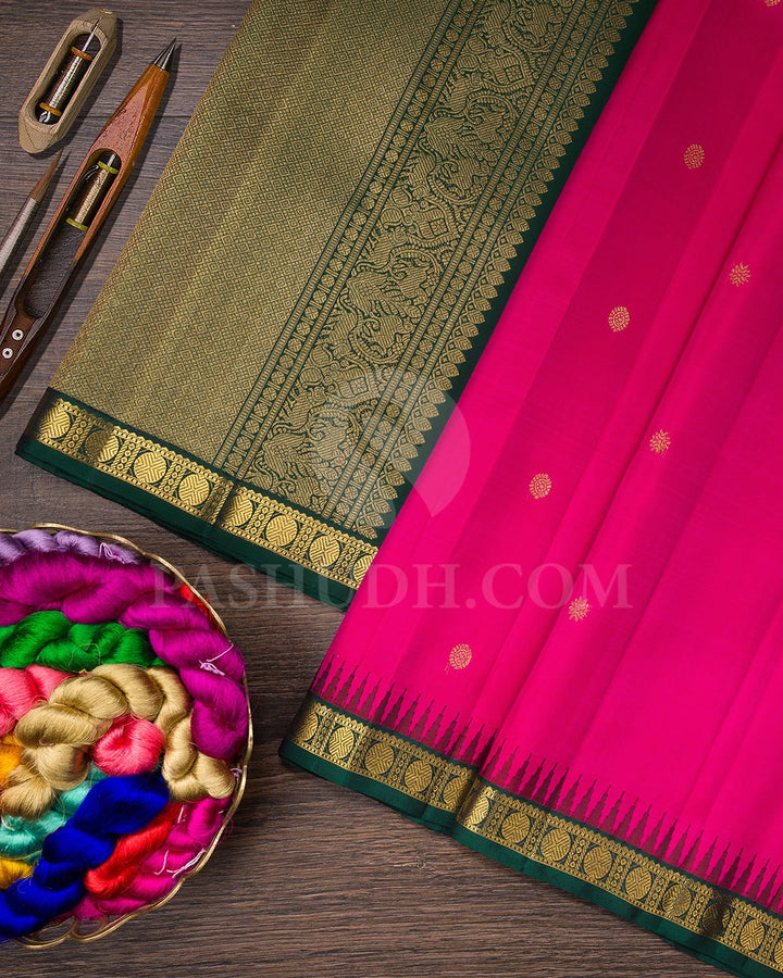 Rani Pink Kanjivaram Silk Saree-SP282