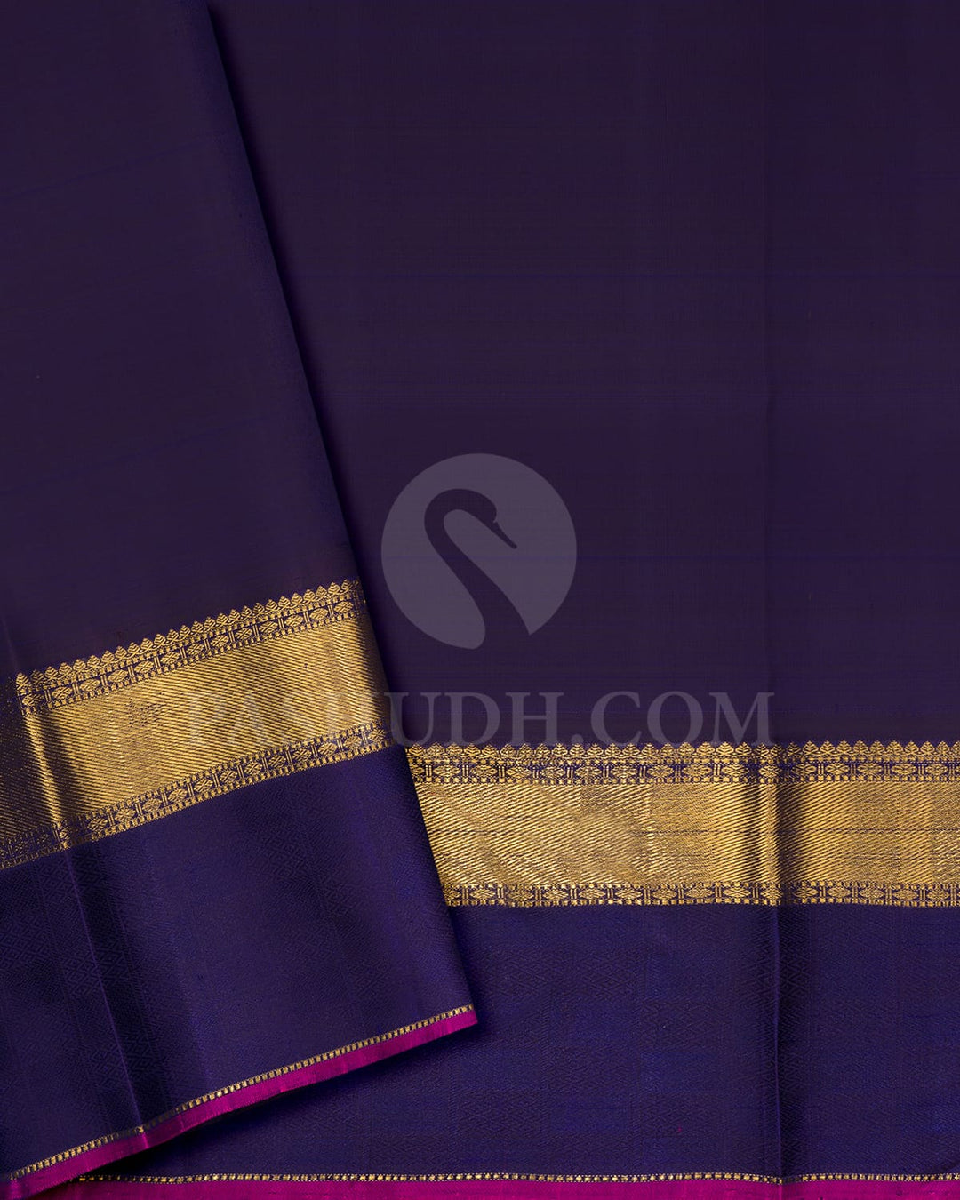 Peachy Orange With Navy Blue Pure Zari Kanjivaram Silk Saree-SP267