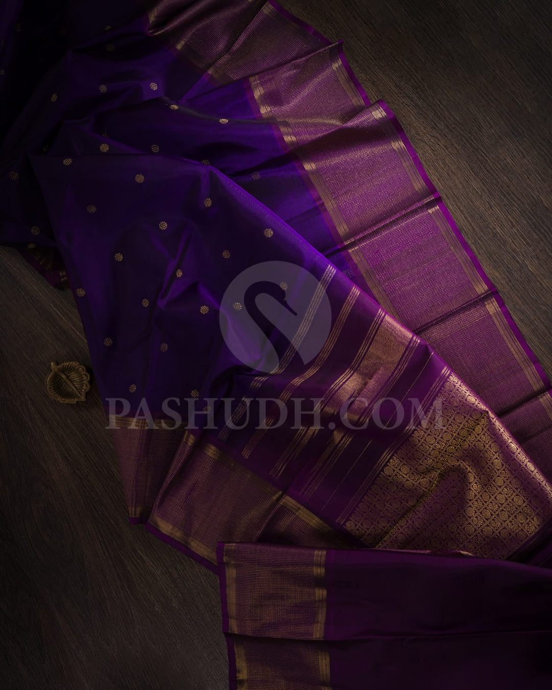 Violet With Deep Purple Pure Zari Kanjivaram Silk Saree-SP264