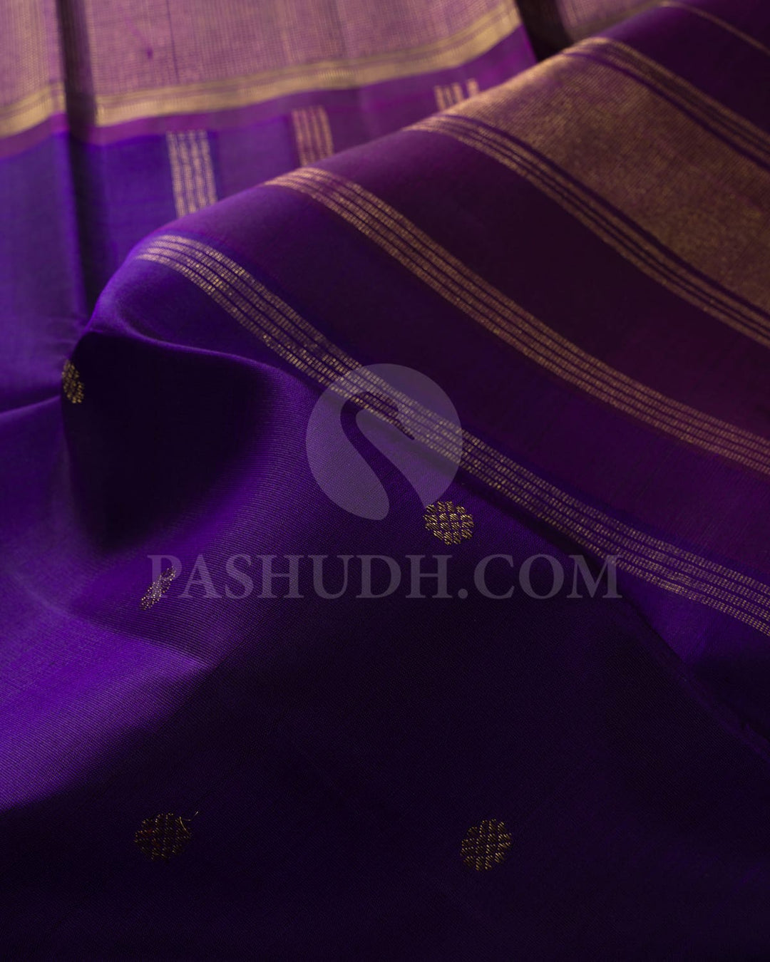 Violet With Deep Purple Pure Zari Kanjivaram Silk Saree-SP264